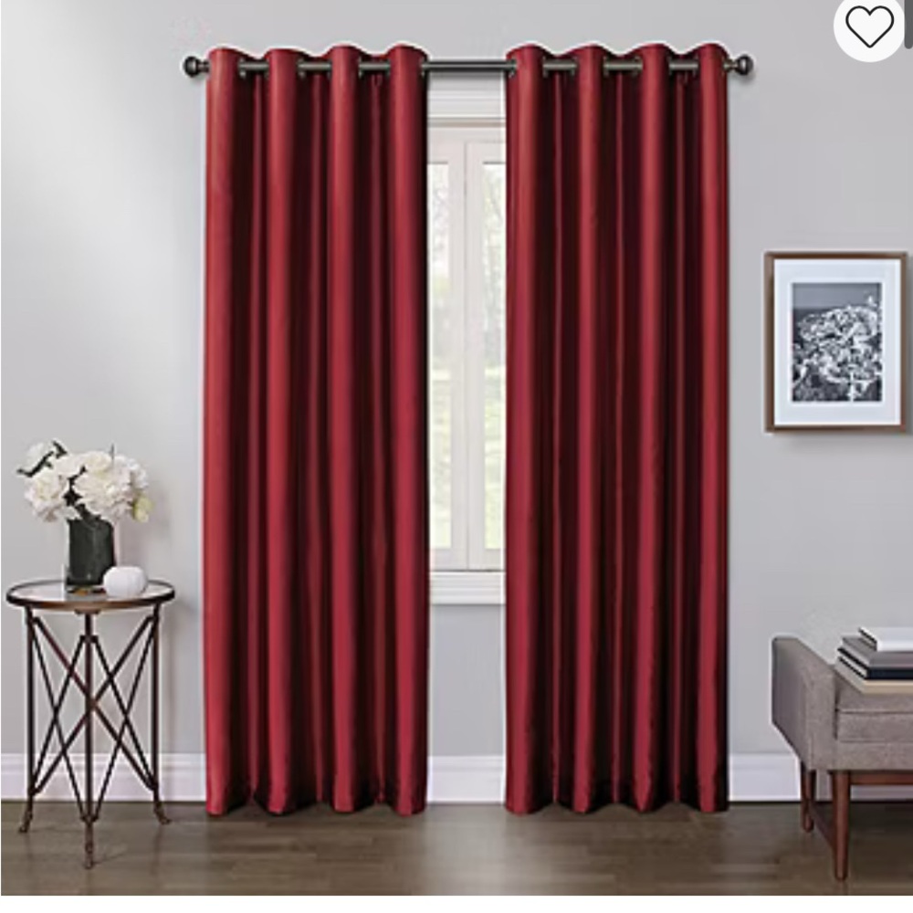 Max Blackout Red Grommet Curtains 50x63” (5-panels)